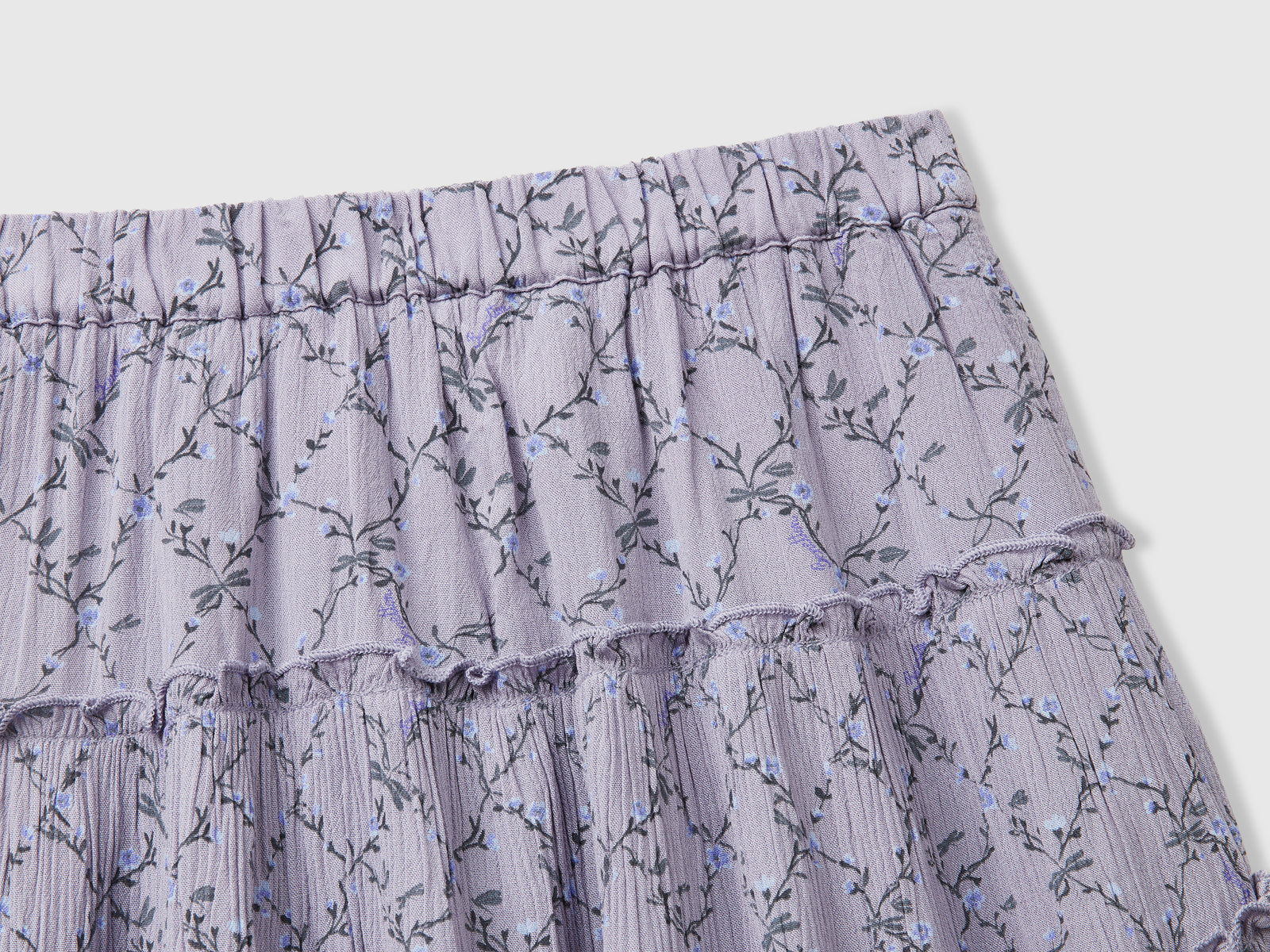 Minigonna a fiori con balze da bambina malva 3 | Benetton Outlet