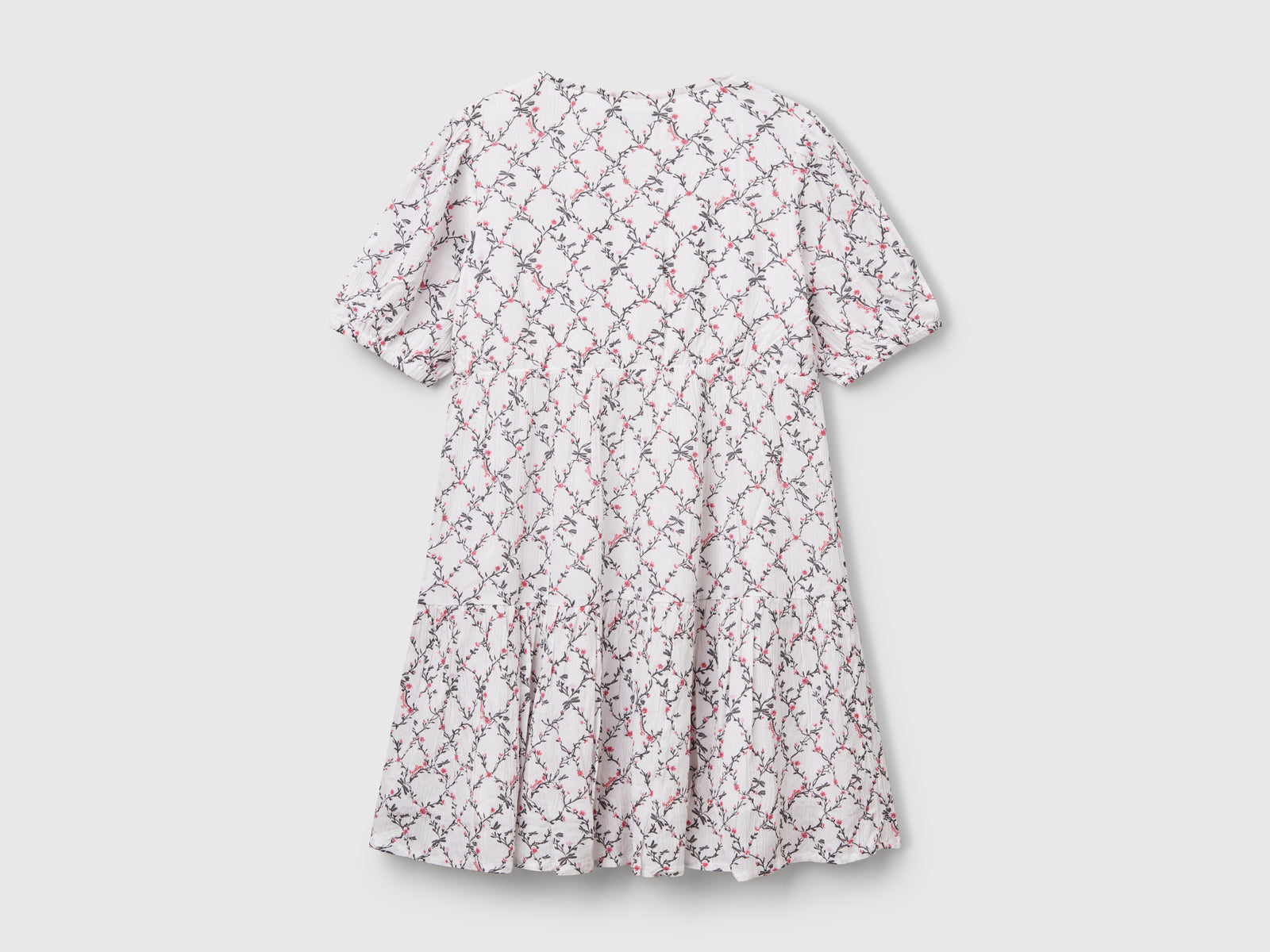 Abito fluido a fiori da bambina bianco 2 | Benetton Outlet