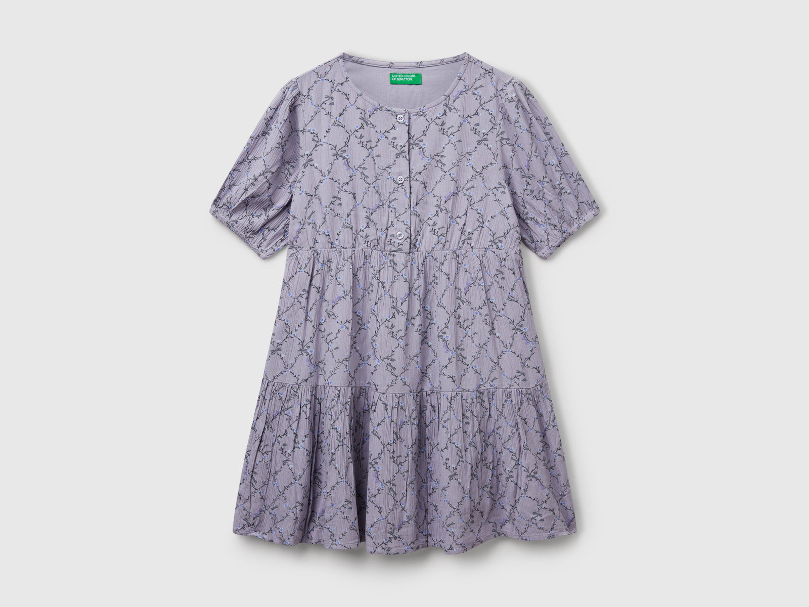 Abito fluido a fiori da bambina malva | Benetton Outlet