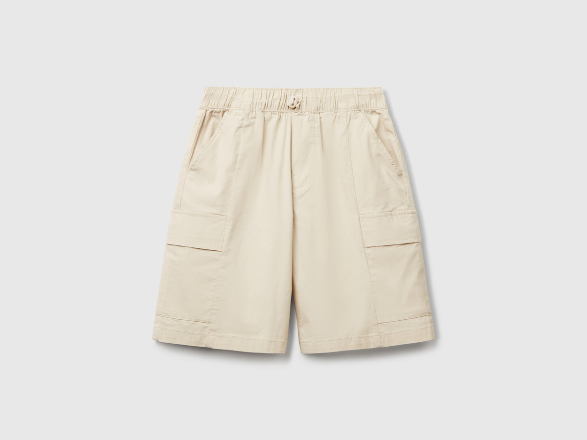 Bermuda parachute in cotone stretch