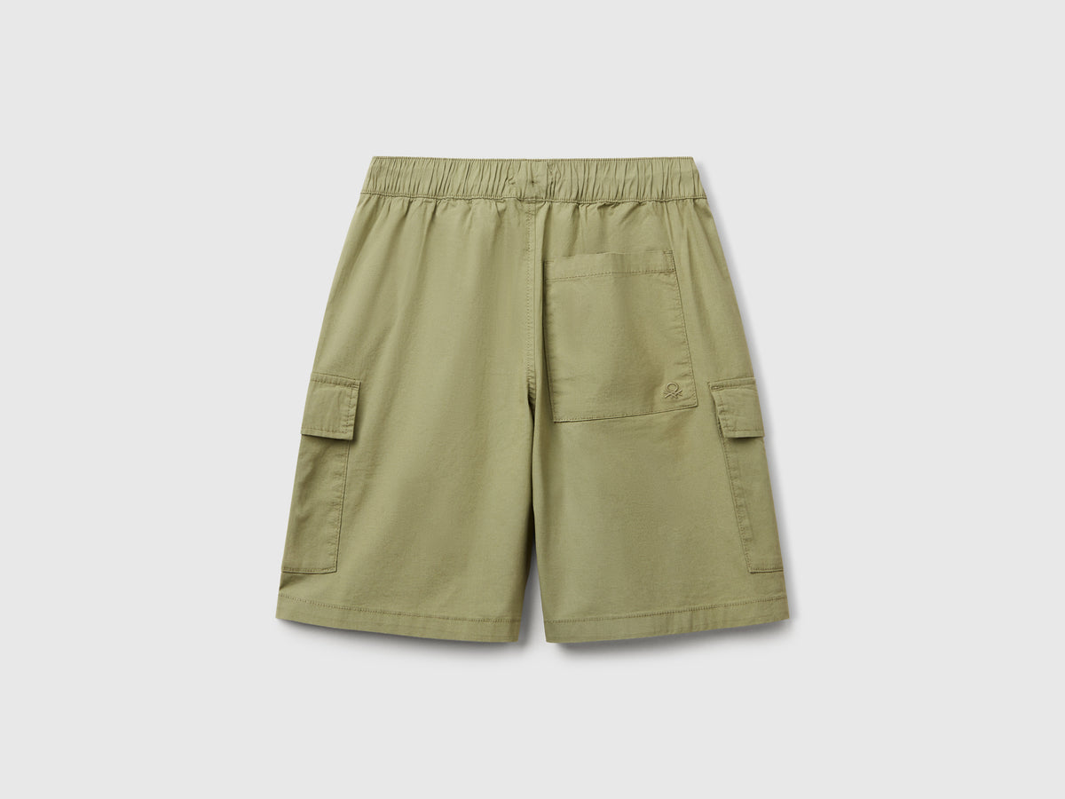 Bermuda parachute in cotone stretch