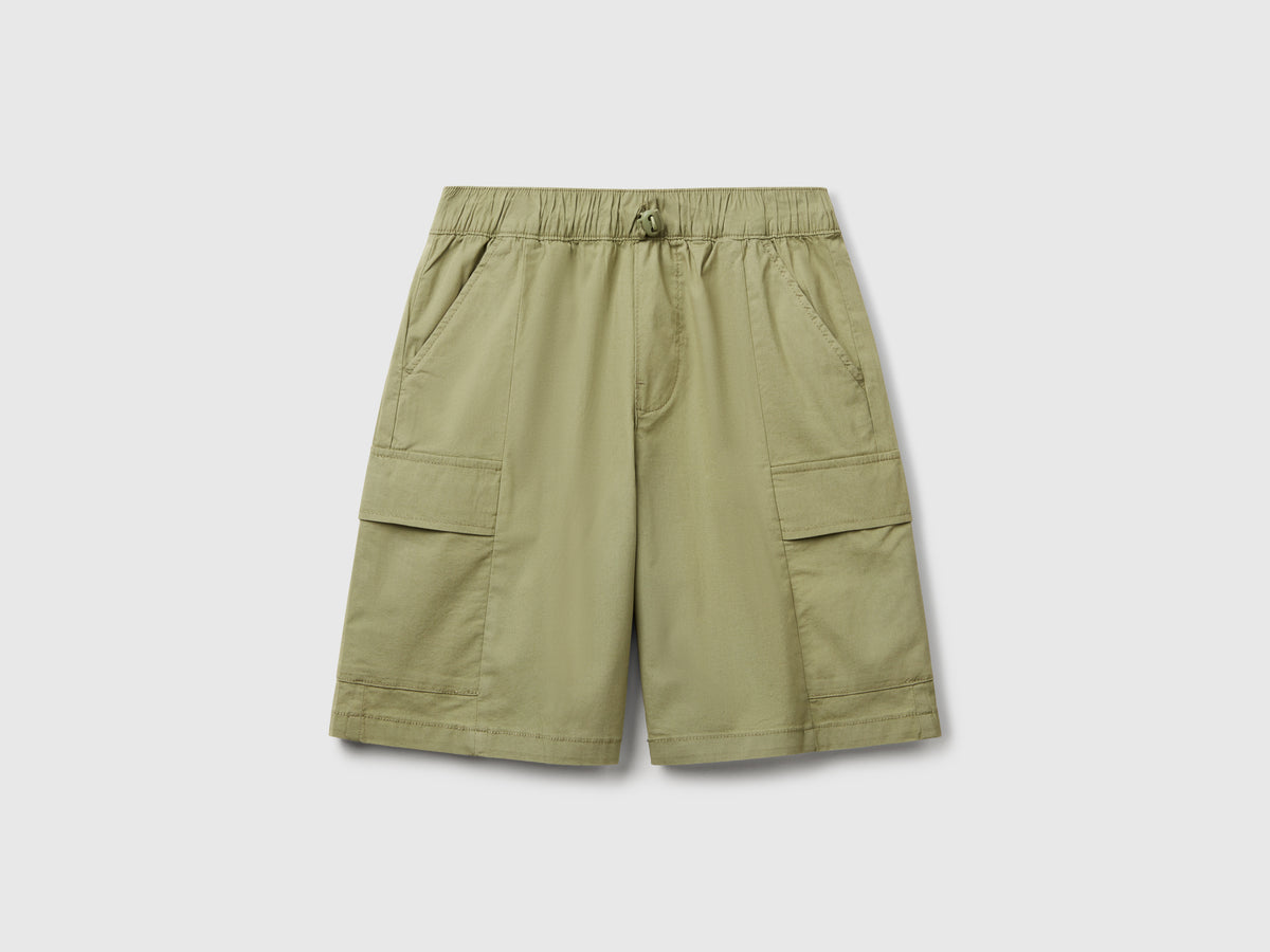 Bermuda parachute in cotone stretch