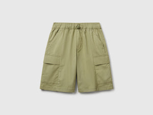 Bermuda parachute in cotone stretch