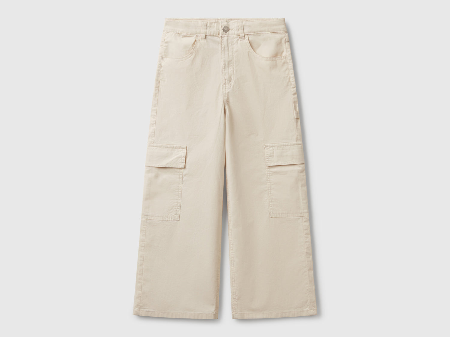 Pantaloni cargo wide fit da bambina beige | Benetton Outlet