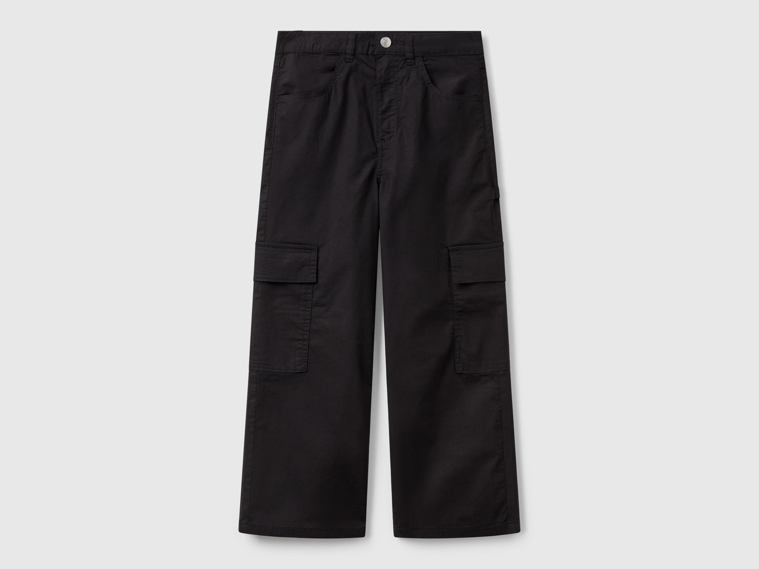 Pantaloni cargo wide fit da bambina nero | Benetton Outlet