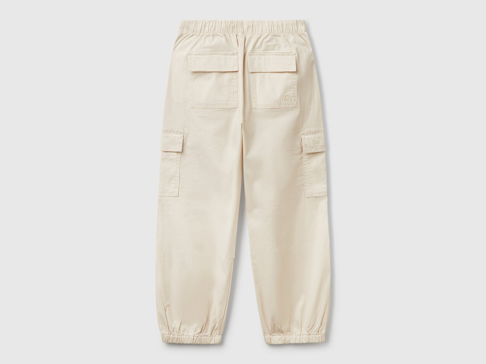 Pantaloni cargo in cotone stretch da bambina beige 2 | Benetton Outlet