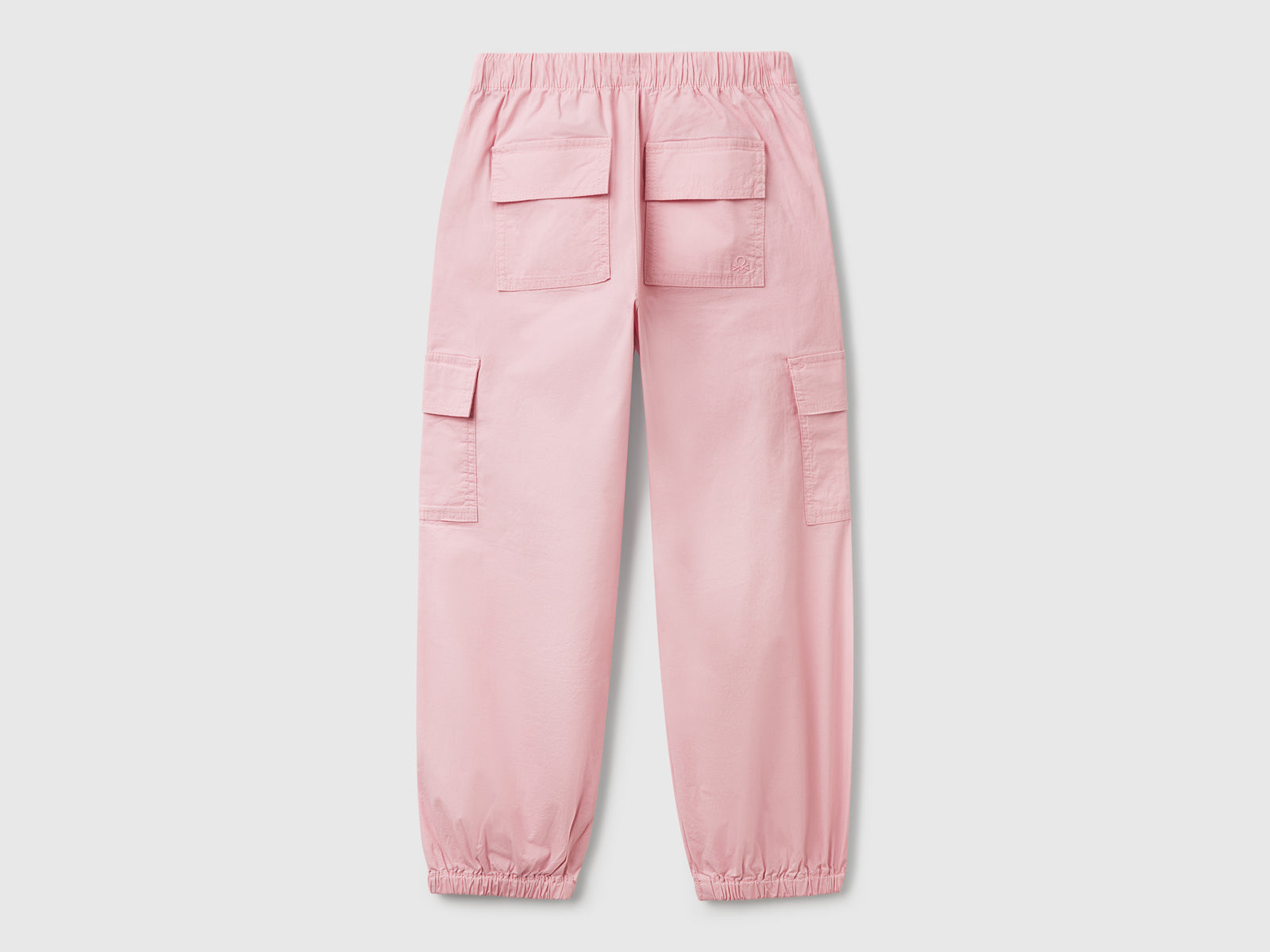 Pantaloni cargo in cotone stretch da bambina rosa 2 | Benetton Outlet