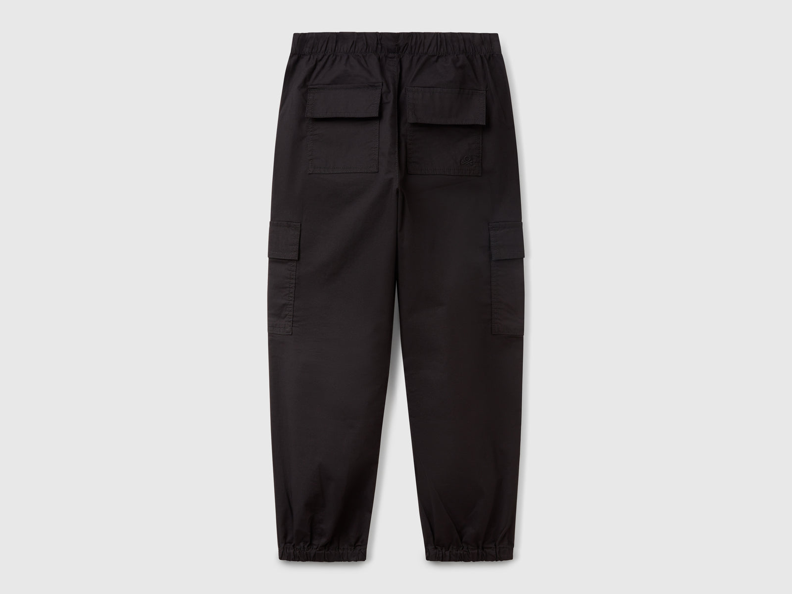 Pantaloni cargo in cotone stretch da bambina nero 2 | Benetton Outlet