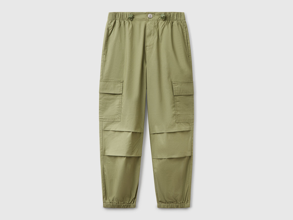 Pantaloni cargo in cotone stretch