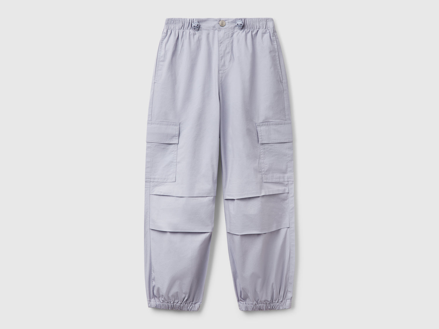 Pantaloni cargo in cotone stretch da bambina pervinca | Benetton Outlet