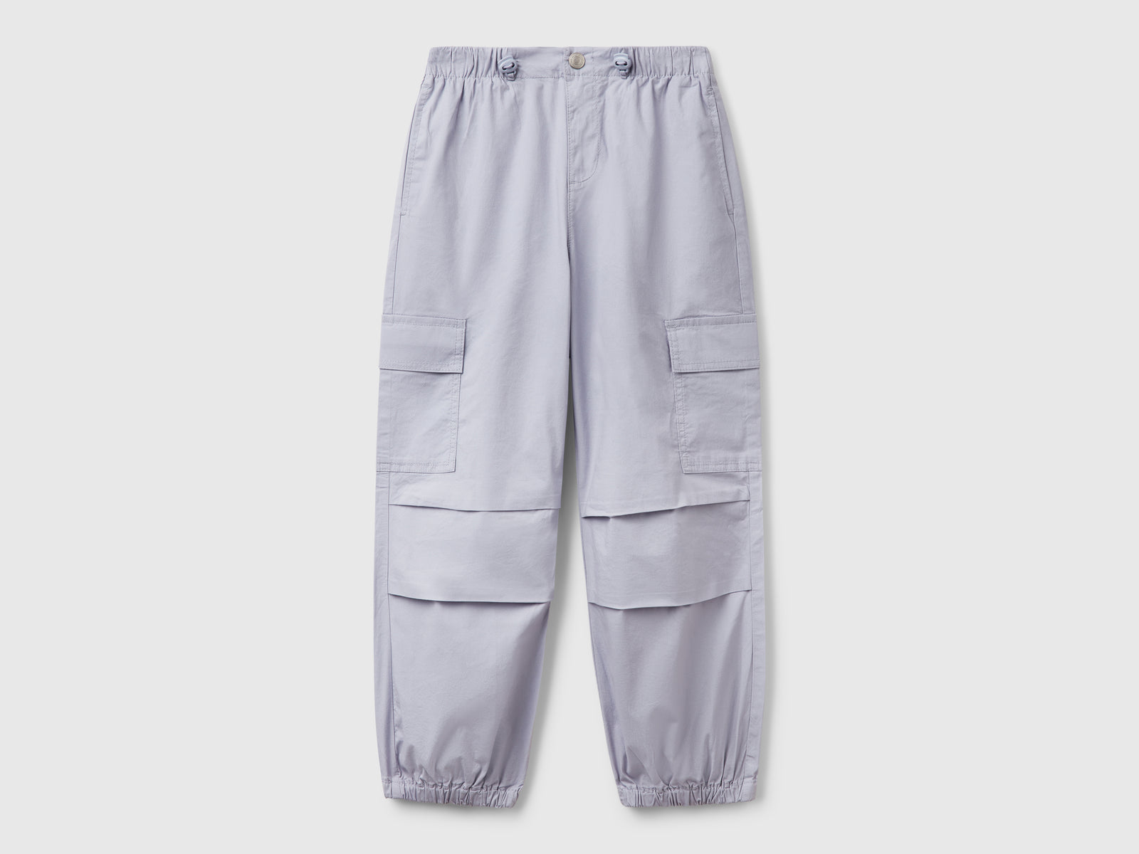 Pantaloni cargo in cotone stretch da bambina pervinca | Benetton Outlet