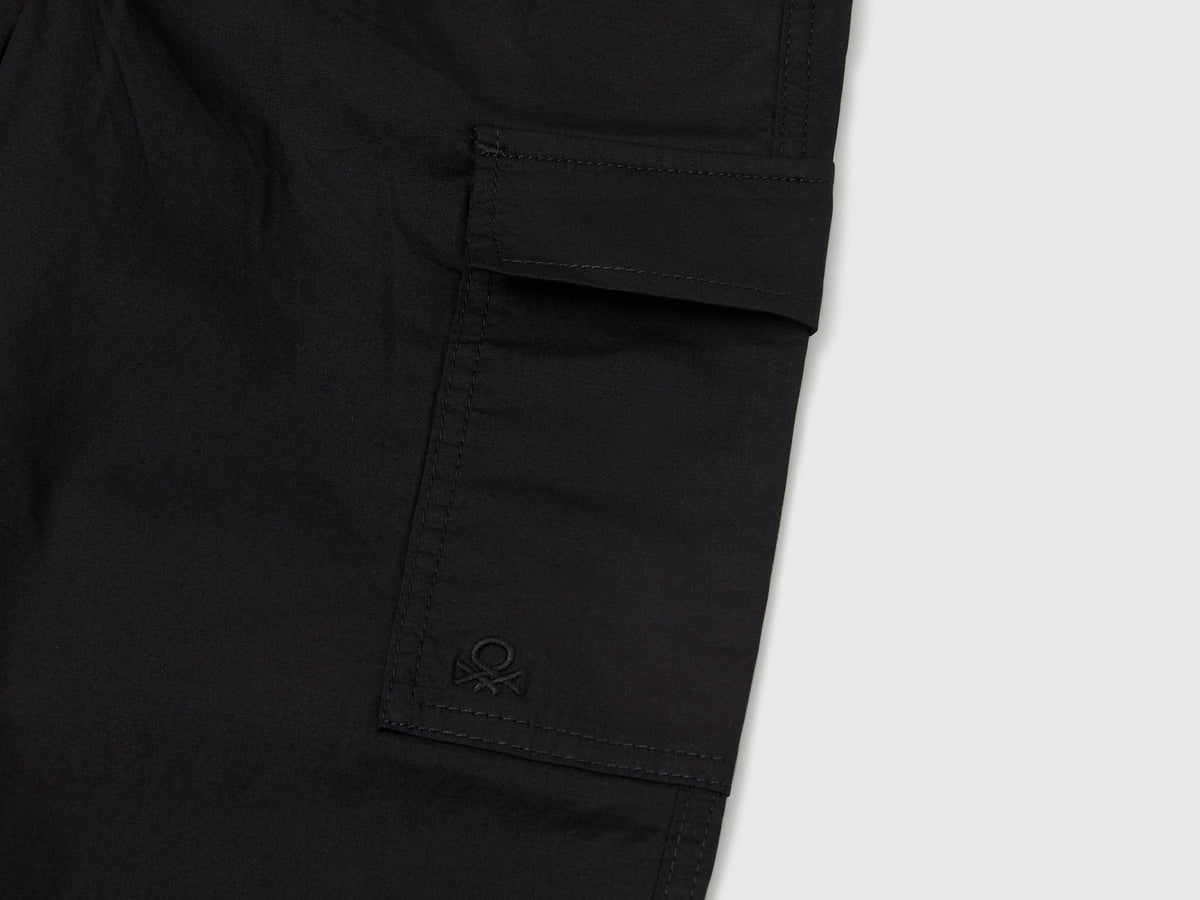 Pantaloni parachute in cotone stretch