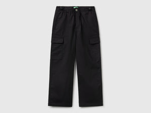 Pantaloni parachute in cotone stretch