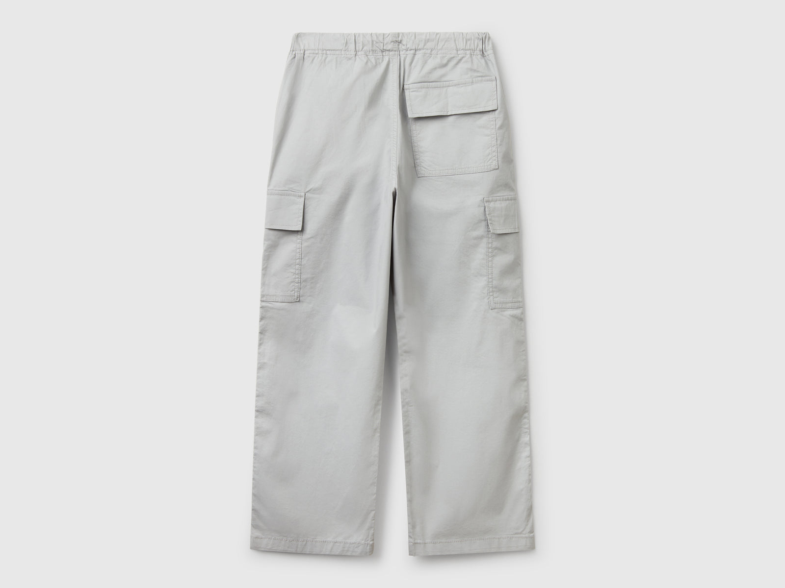 Pantaloni parachute in cotone stretch da bambino grigio 2 | Benetton Outlet