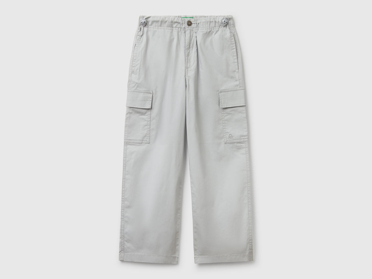 Pantaloni parachute in cotone stretch