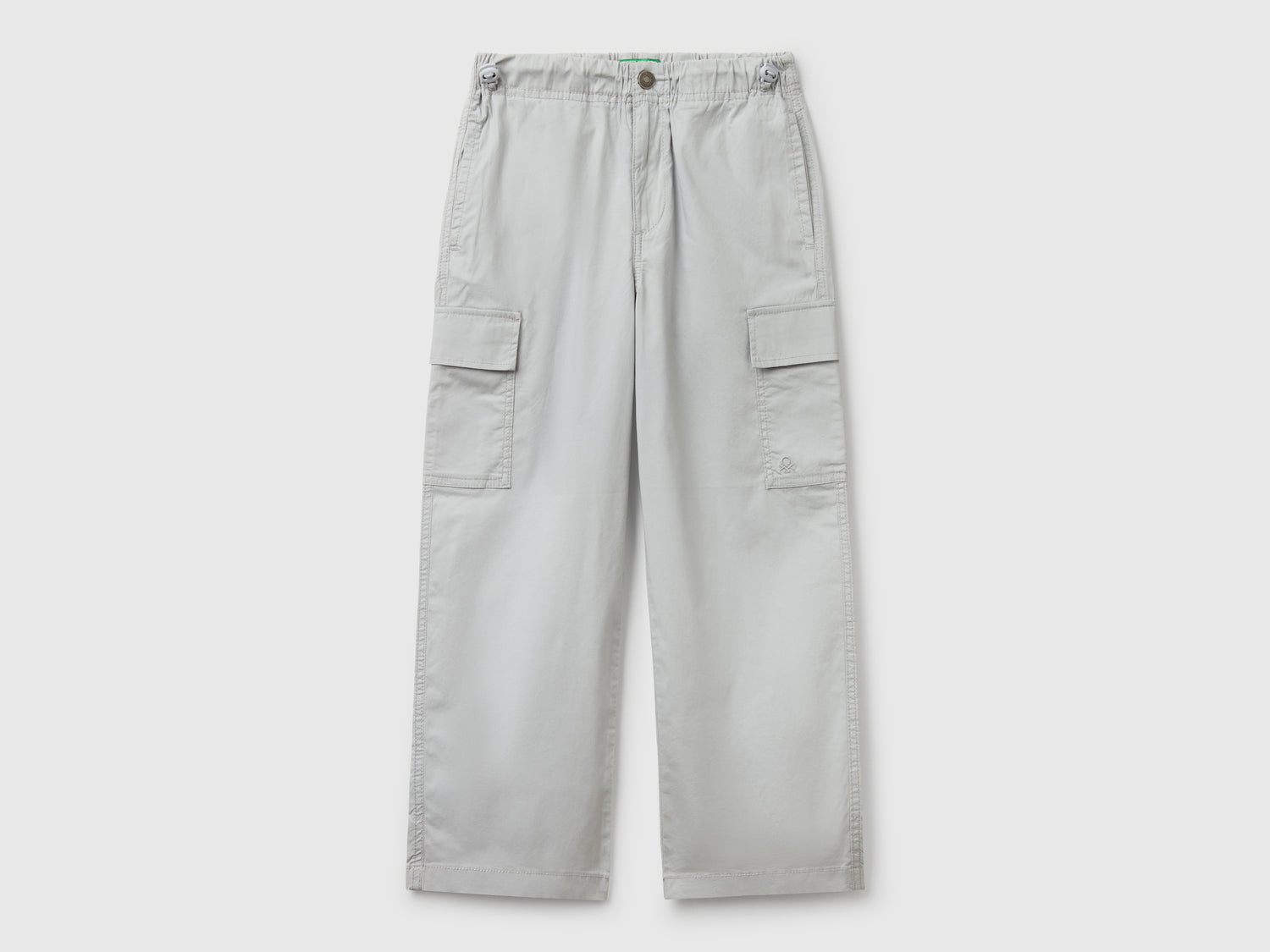 Pantaloni parachute in cotone stretch da bambino grigio | Benetton Outlet