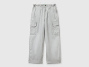 Pantaloni parachute in cotone stretch