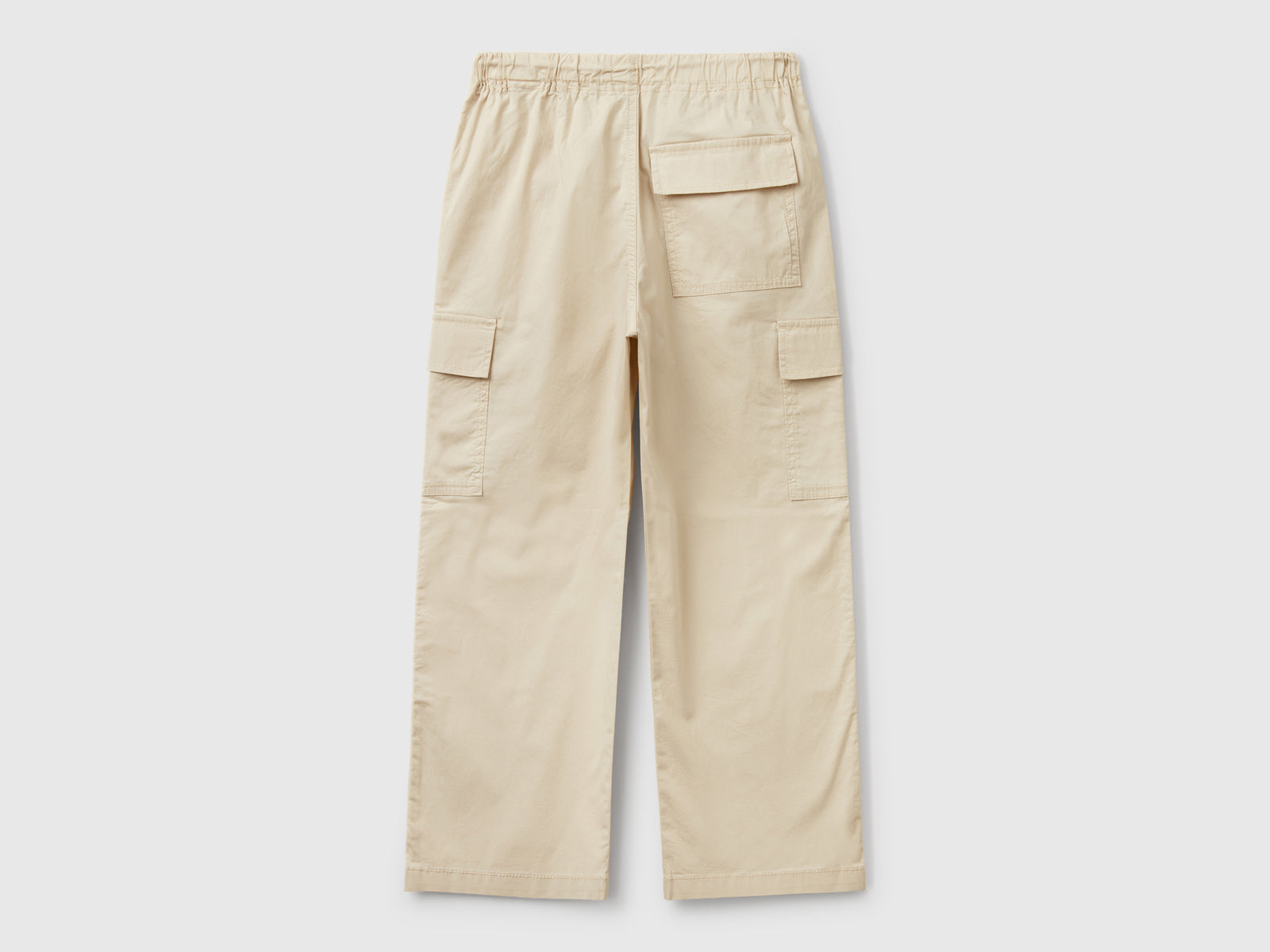 Pantaloni parachute in cotone stretch da bambino beige 2 | Benetton Outlet