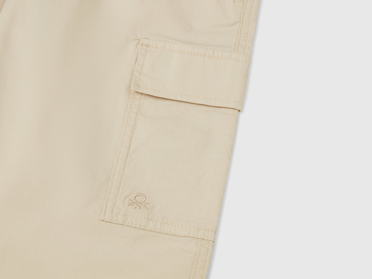 Pantaloni parachute in cotone stretch