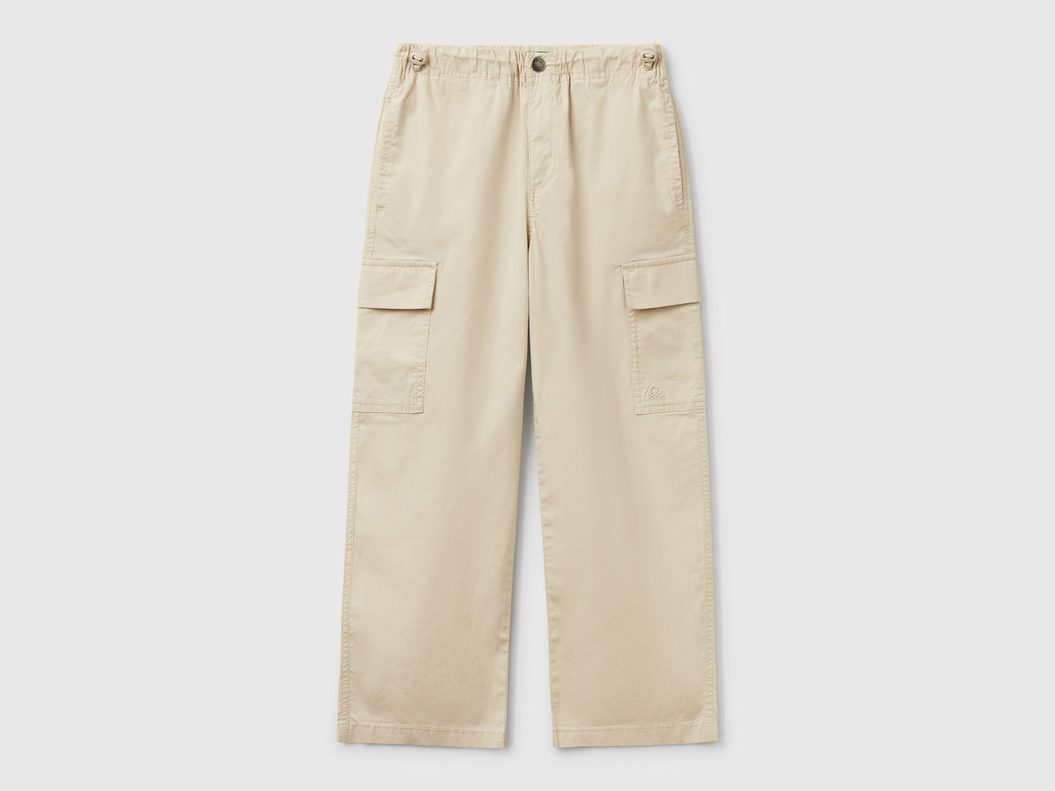 Pantaloni parachute in cotone stretch da bambino beige | Benetton Outlet