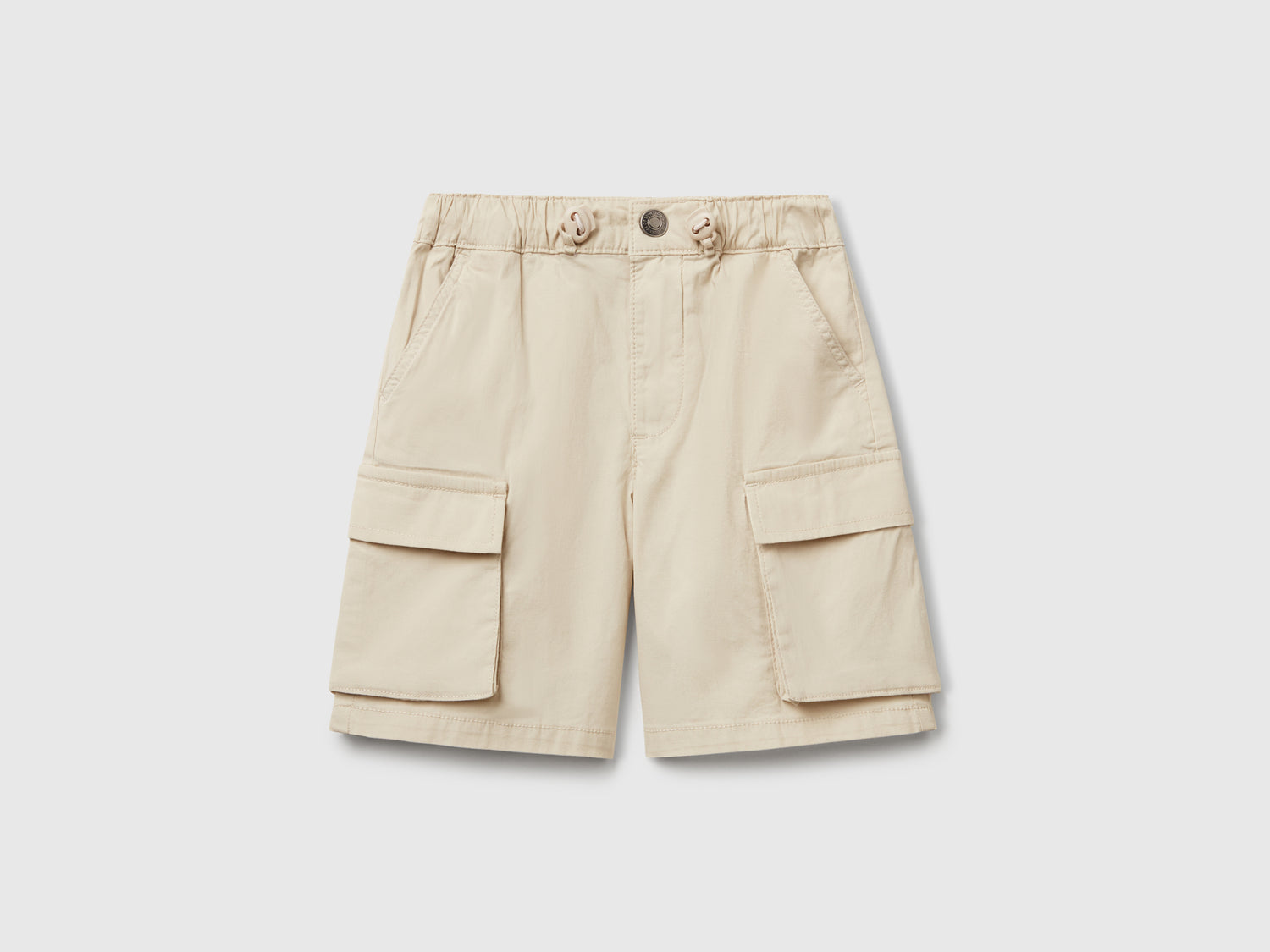 Shorts parachute in cotone stretch da bimbo beige | Benetton Outlet