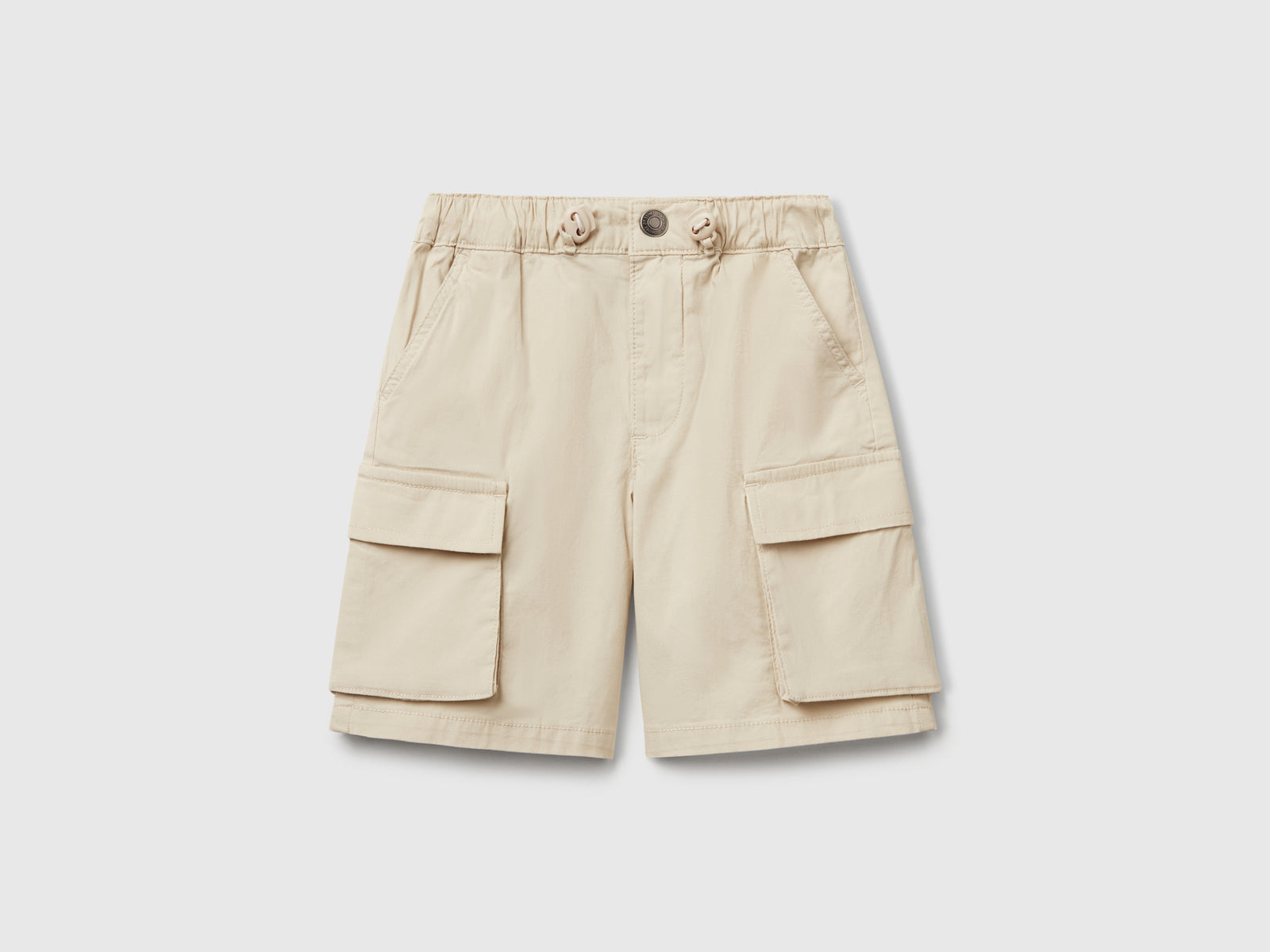 Shorts parachute in cotone stretch da bimbo beige | Benetton Outlet