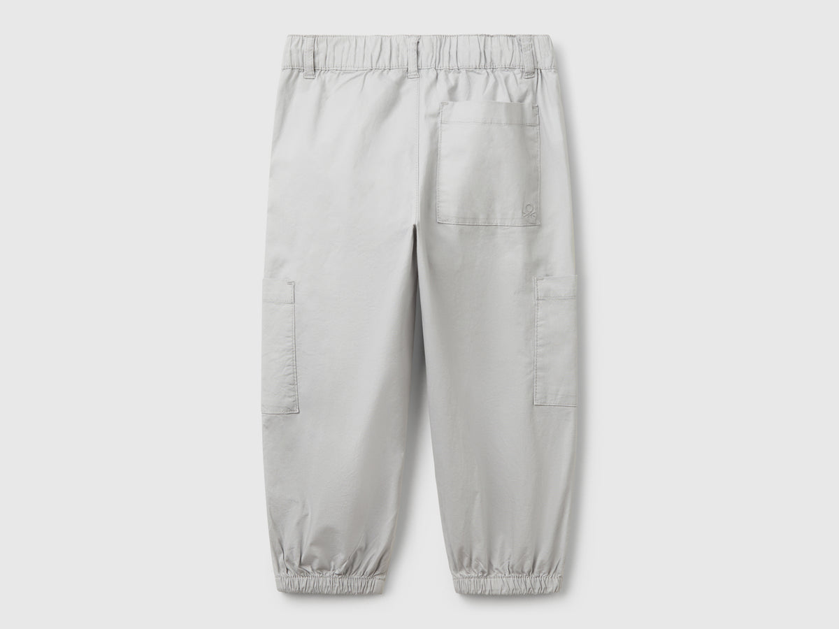 Pantaloni parachute in cotone stretch