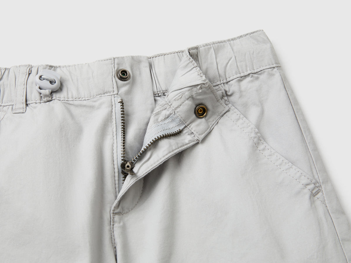 Pantaloni parachute in cotone stretch