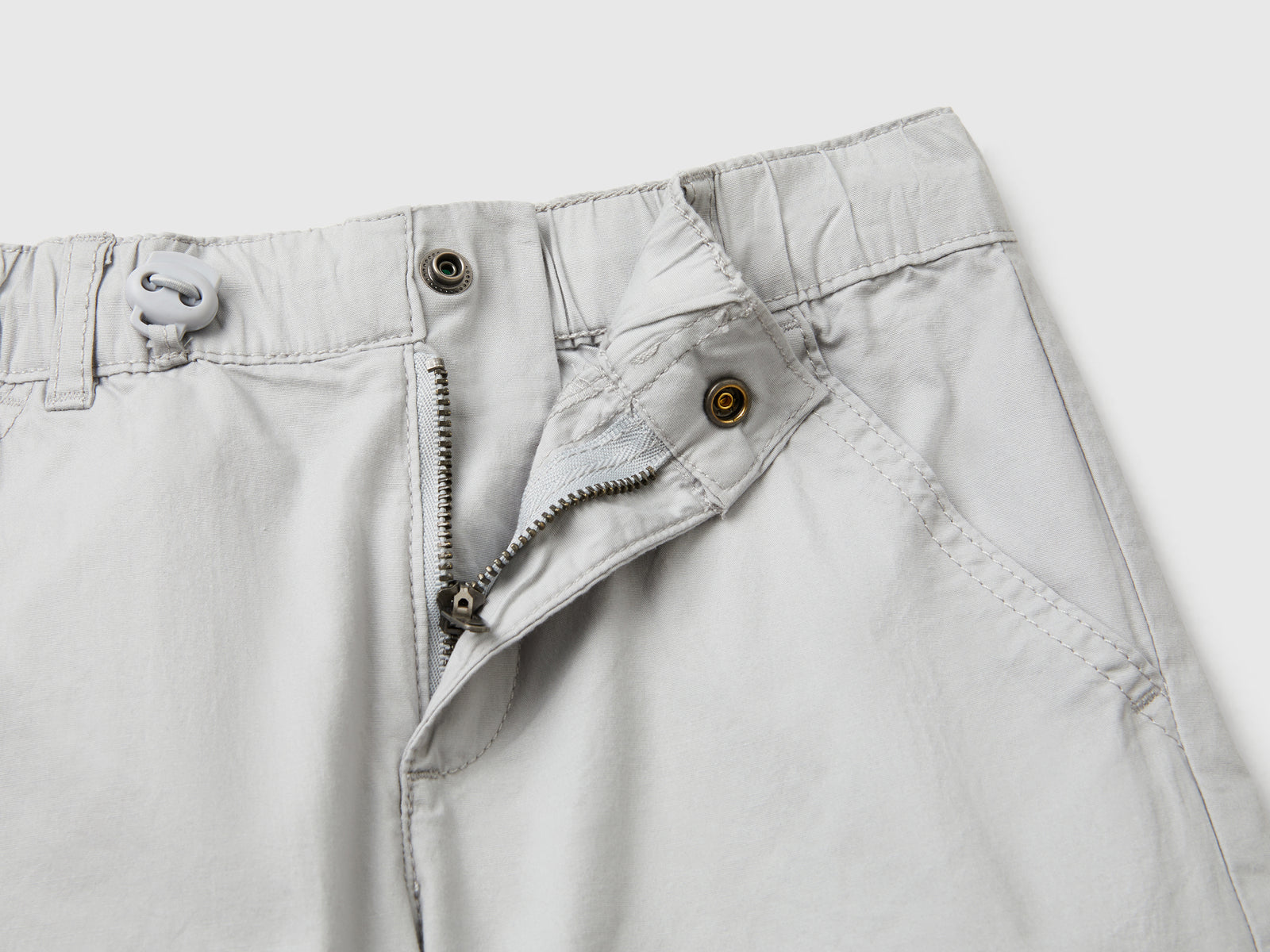 Pantaloni parachute in cotone stretch da bimbo grigio 3 | Benetton Outlet