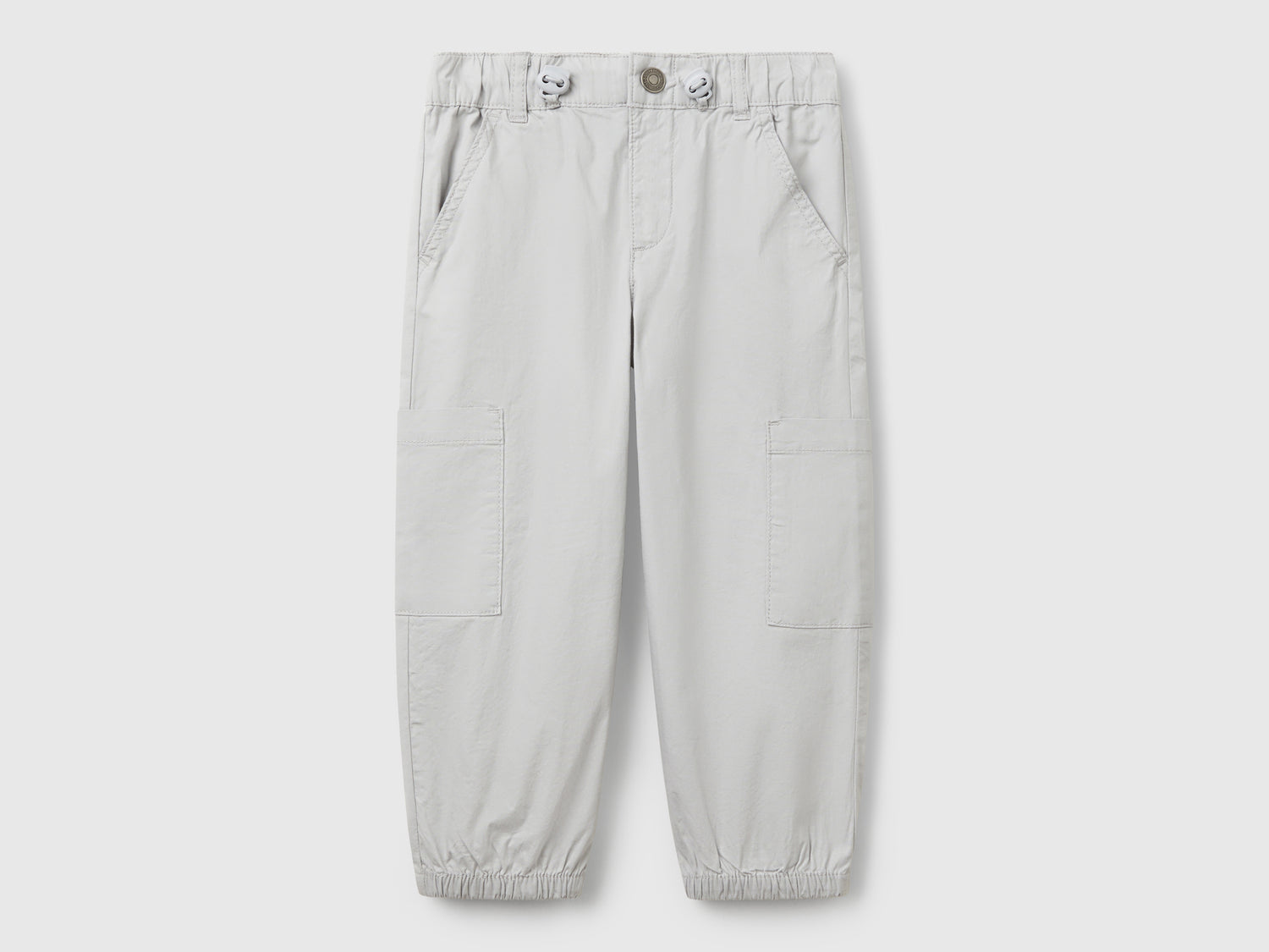 Pantaloni parachute in cotone stretch da bimbo grigio | Benetton Outlet