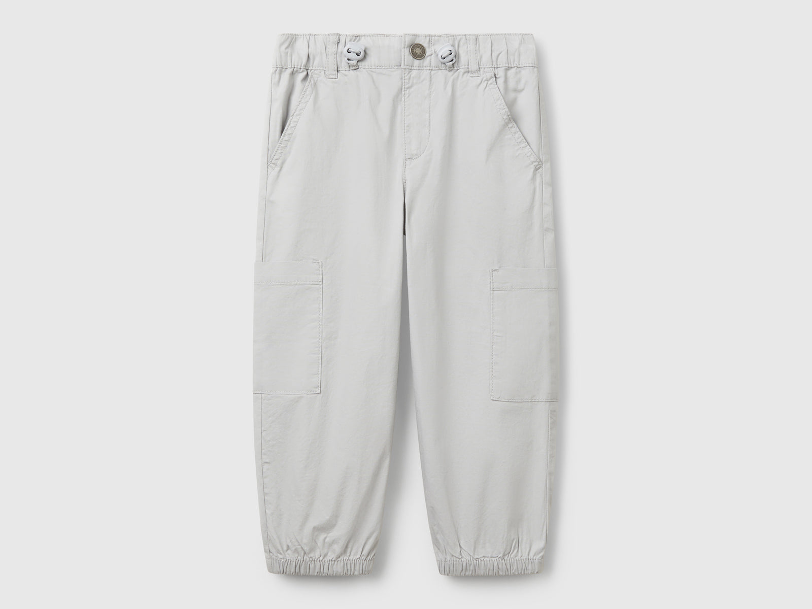 Pantaloni parachute in cotone stretch da bimbo grigio | Benetton Outlet