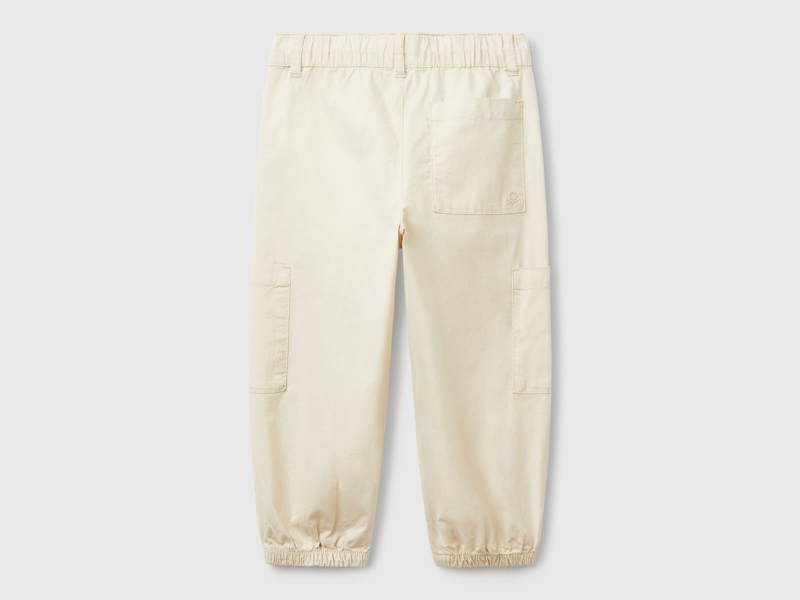 Pantaloni parachute in cotone stretch da bimbo beige 2 | Benetton Outlet