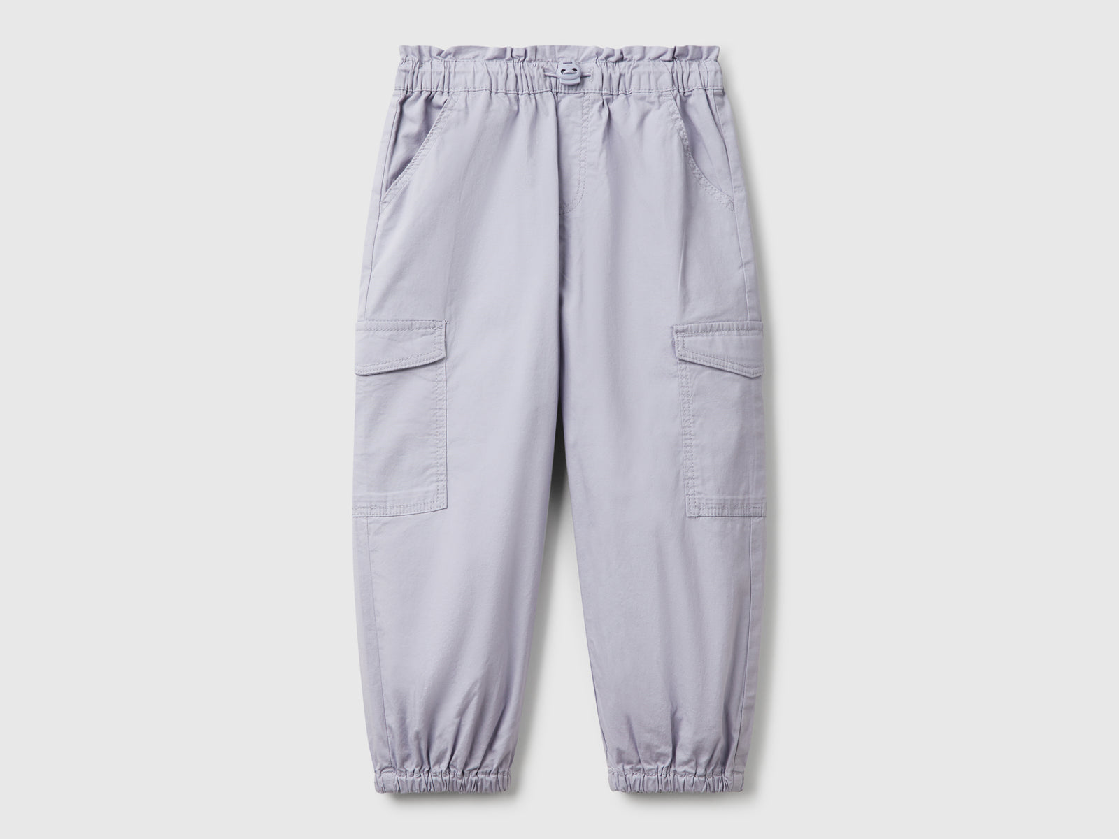 Pantaloni cargo in cotone stretch da bimba pervinca | Benetton Outlet
