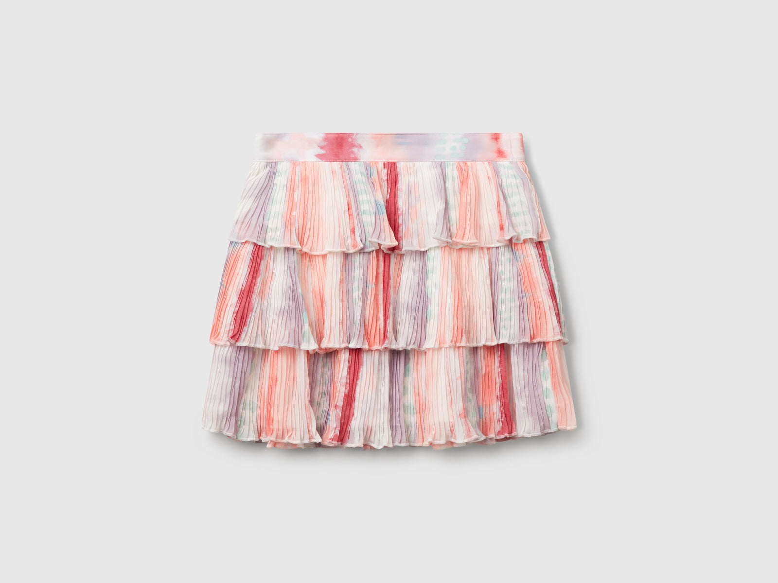Gonna plissé con stampa da bambina multi-color 2 | Benetton Outlet
