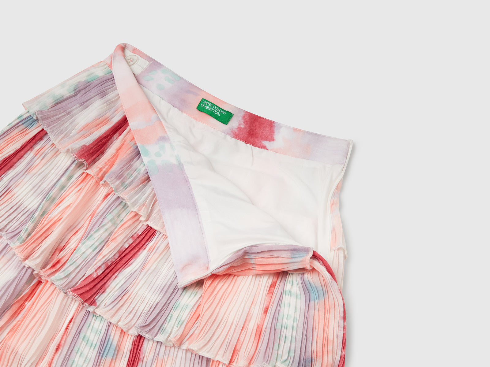 Gonna plissé con stampa da bambina multi-color 3 | Benetton Outlet