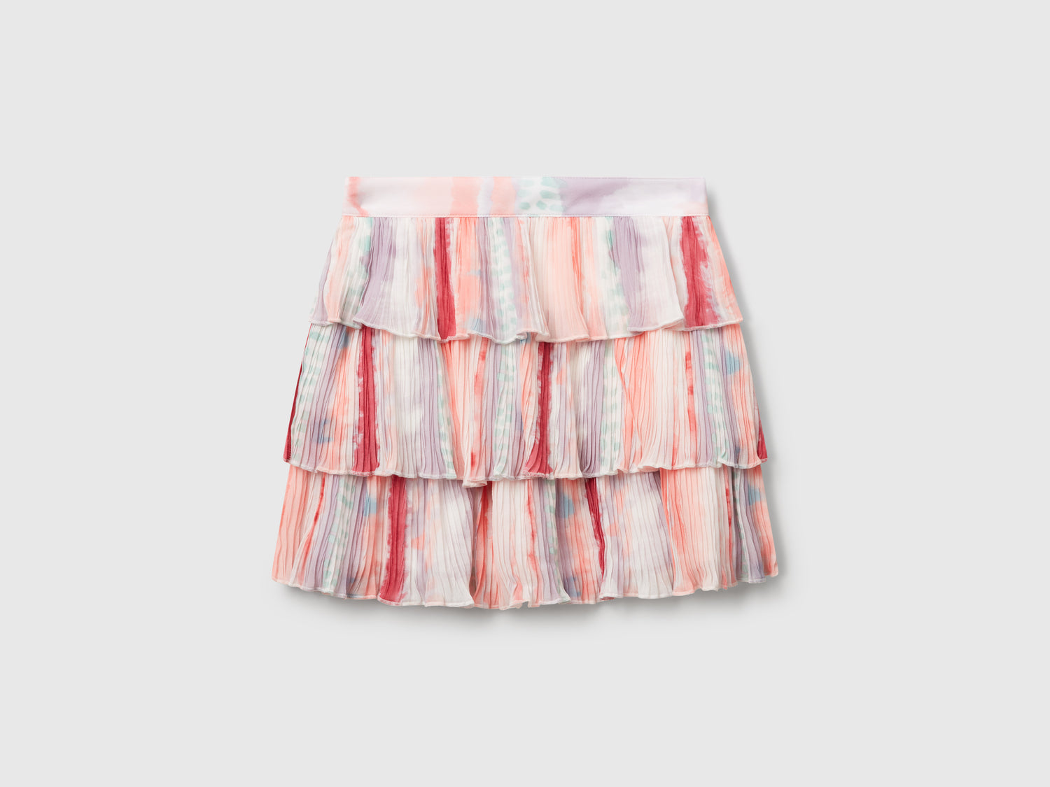 Gonna plissé con stampa da bambina multi-color | Benetton Outlet