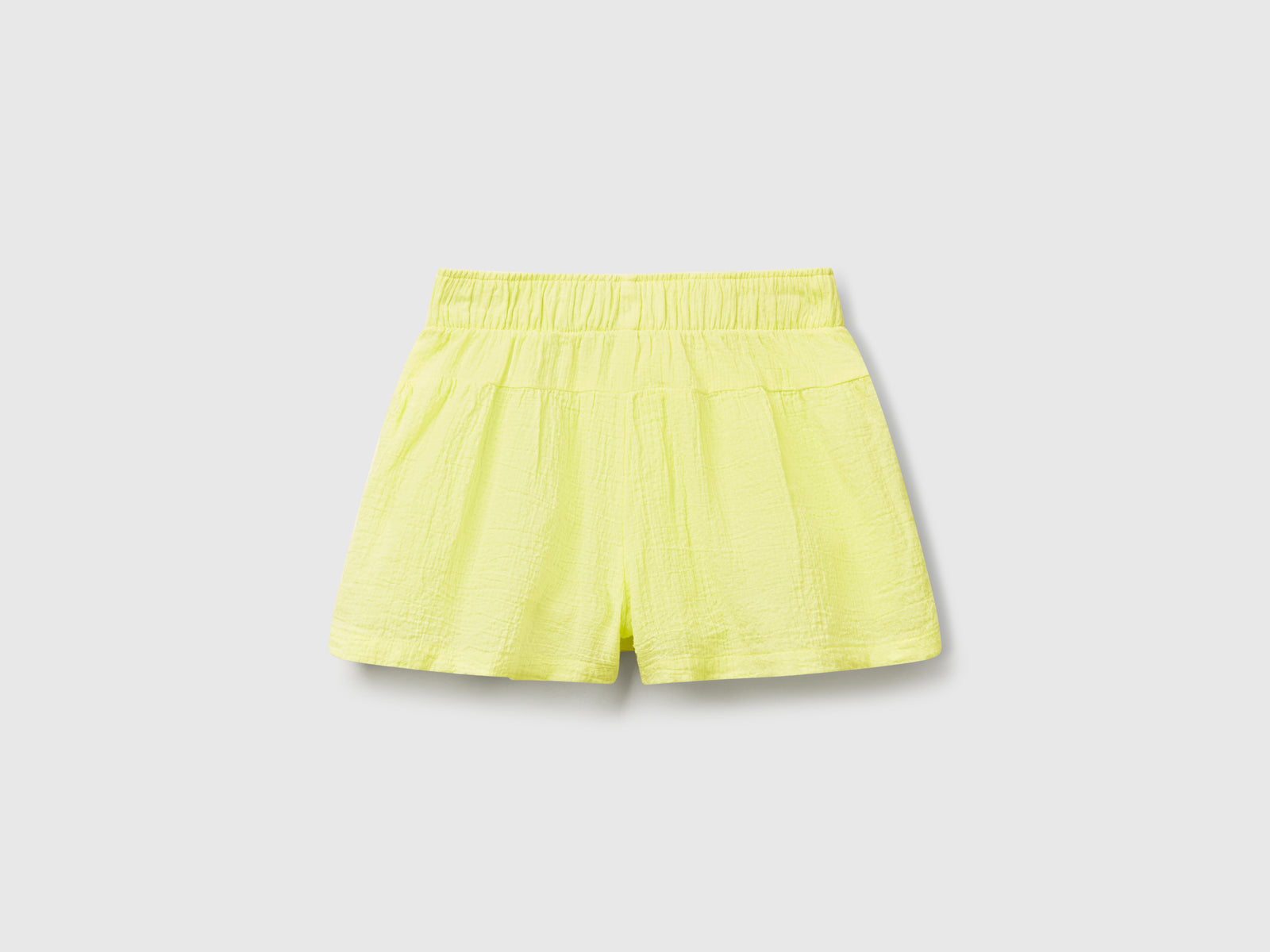 Shorts leggeri con coulisse da bimba giallo 2 | Benetton Outlet