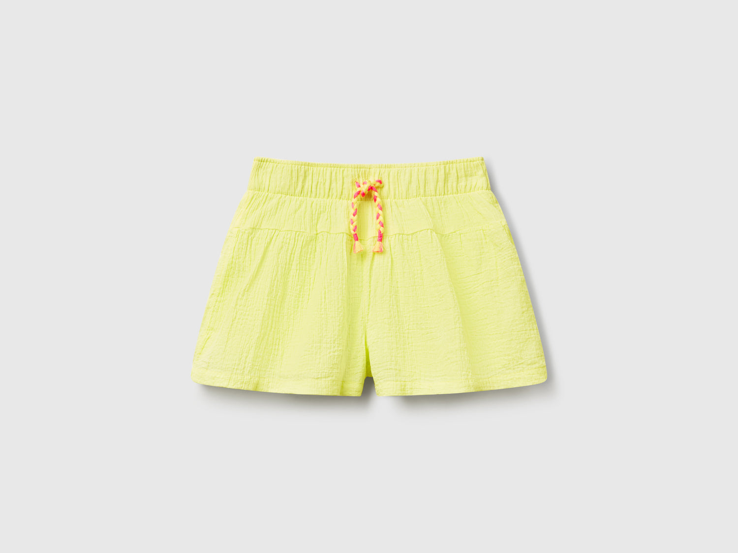 Shorts leggeri con coulisse da bimba giallo | Benetton Outlet