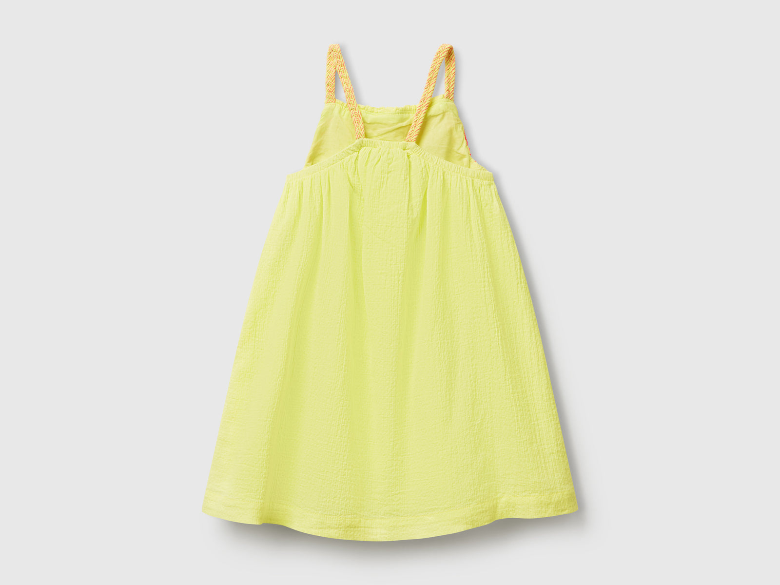 Vestito con nappine fluo da bimba giallo 2 | Benetton Outlet