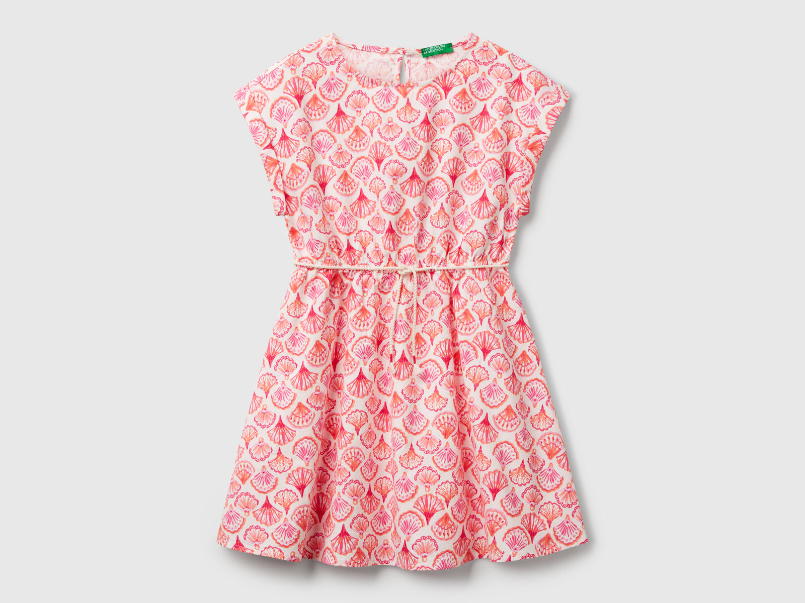 Abito svasato fantasia da bambina rosa | Benetton Outlet