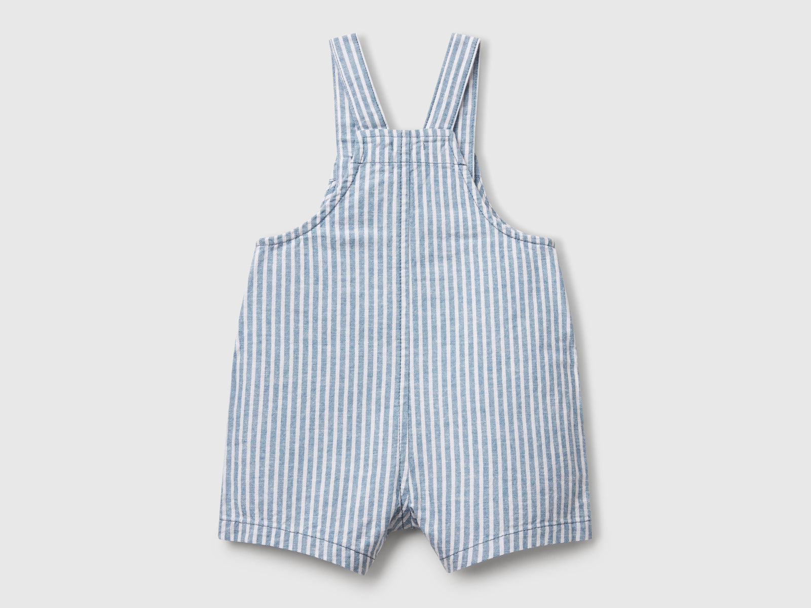 Salopette a righe in misto lino da neonato blu 2 | Benetton Outlet