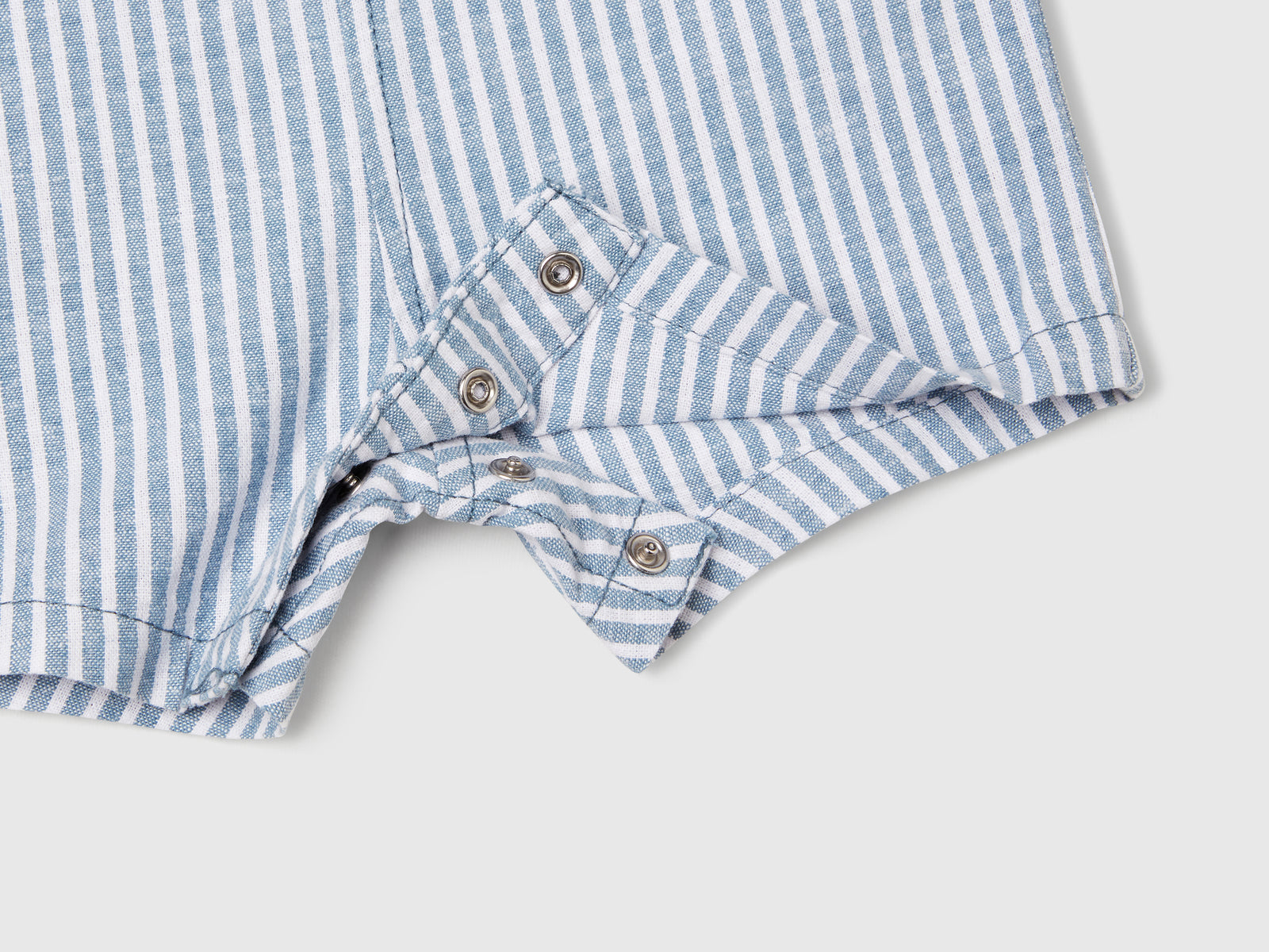 Salopette a righe in misto lino da neonato blu 4 | Benetton Outlet