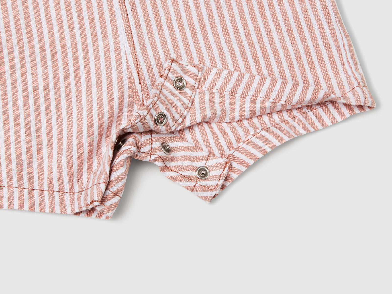 Salopette a righe in misto lino da neonato rosso 4 | Benetton Outlet