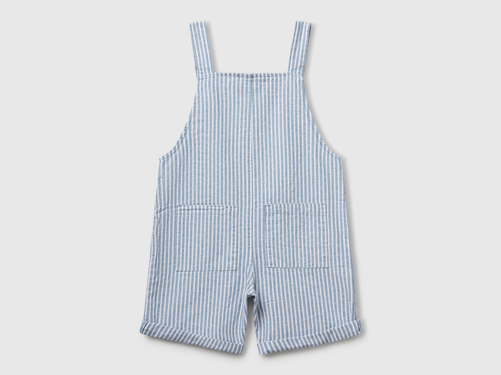 Salopette a righe in misto lino da bimbo blu 2 | Benetton Outlet
