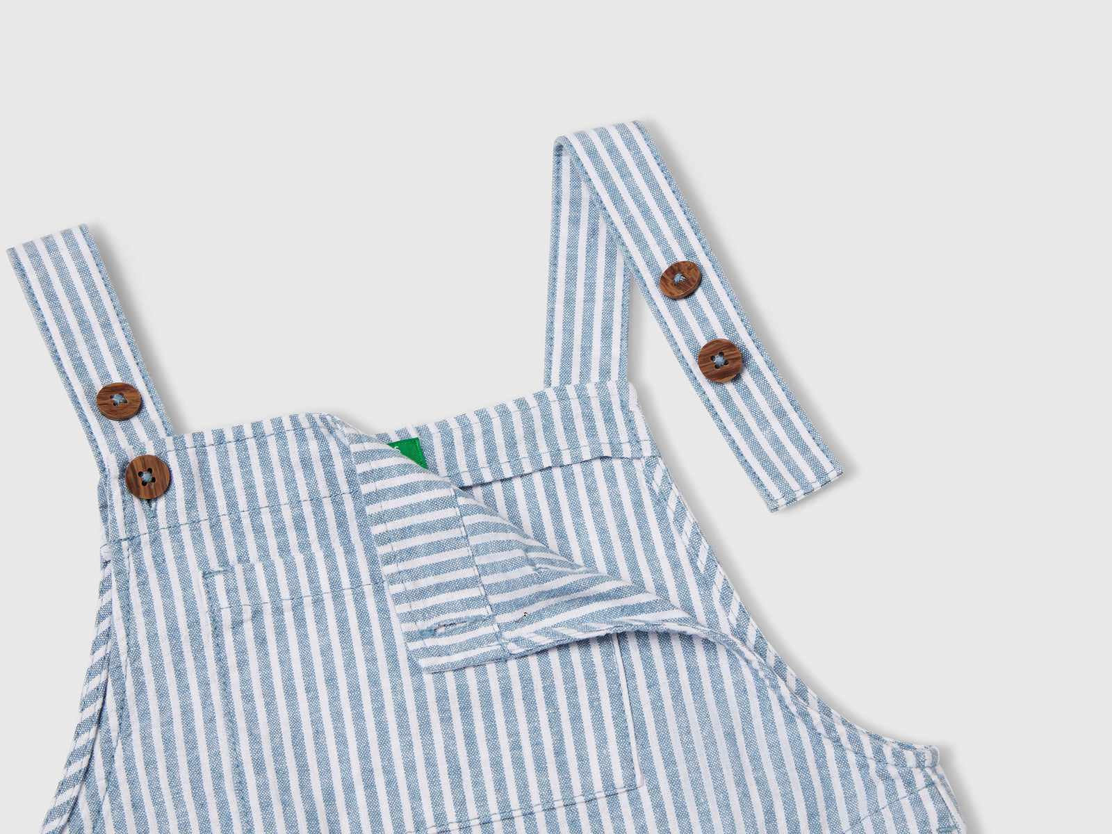 Salopette a righe in misto lino da bimbo blu 3 | Benetton Outlet
