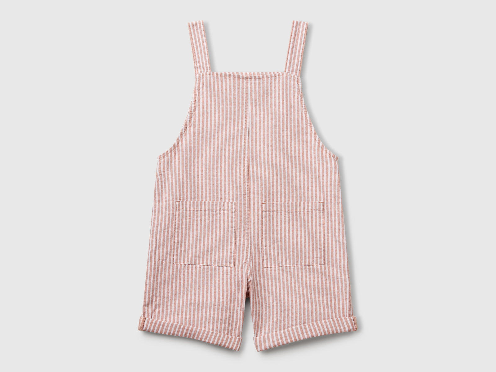 Salopette a righe in misto lino da bimbo rosso 2 | Benetton Outlet