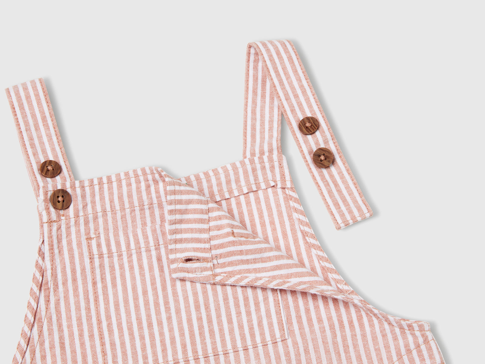 Salopette a righe in misto lino da bimbo rosso 3 | Benetton Outlet