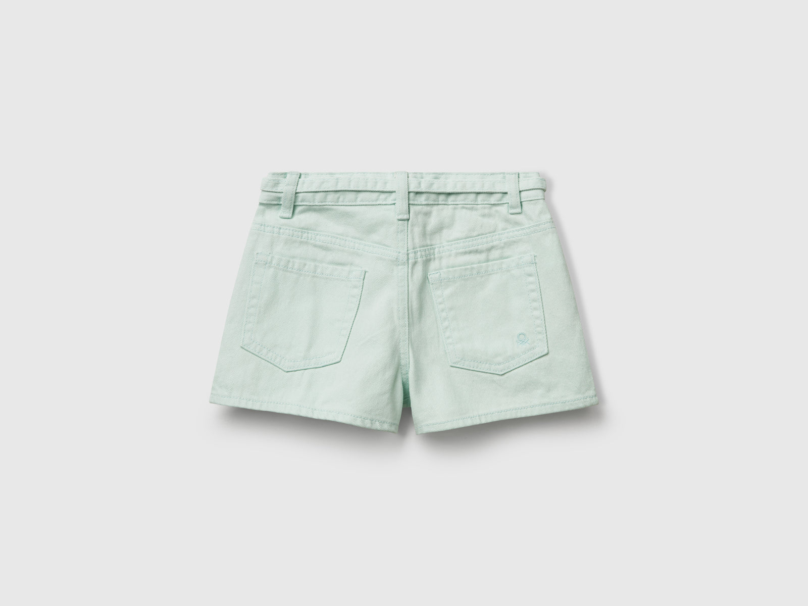 Shorts con cintura da bambina verde acqua 2 | Benetton Outlet
