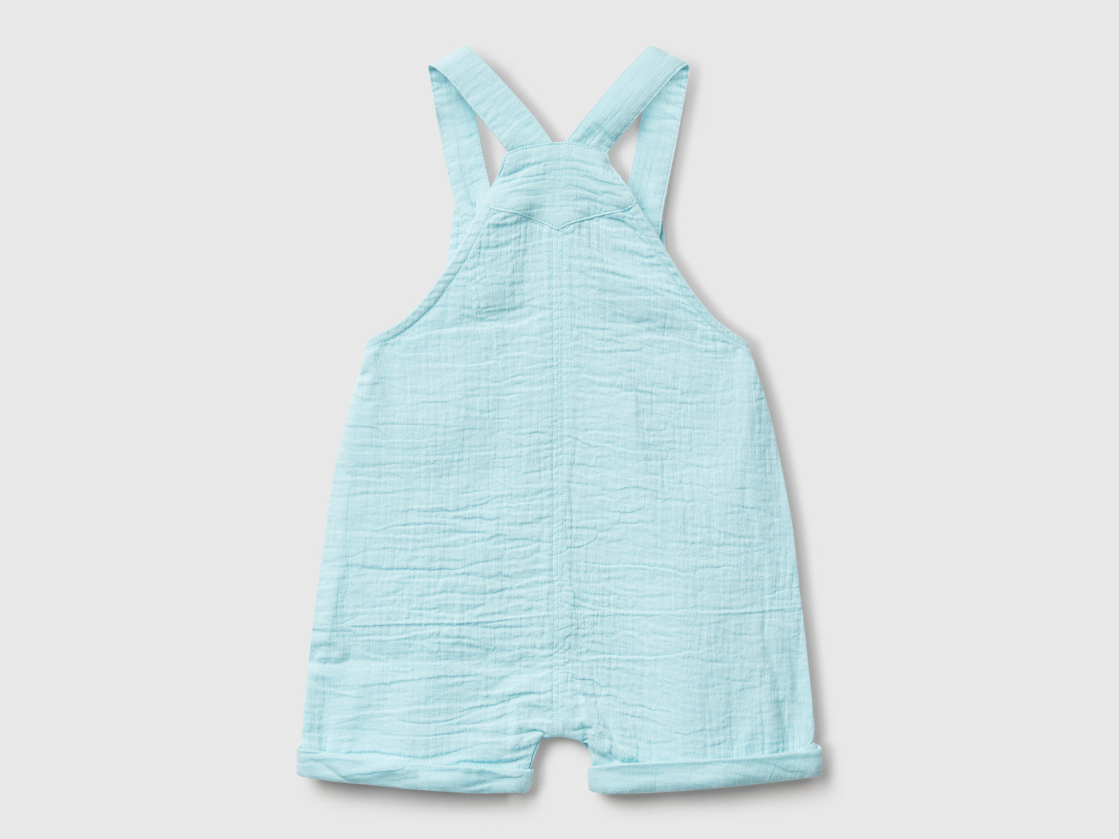 Salopette in cotone leggero da neonato azzurro 2 | Benetton Outlet