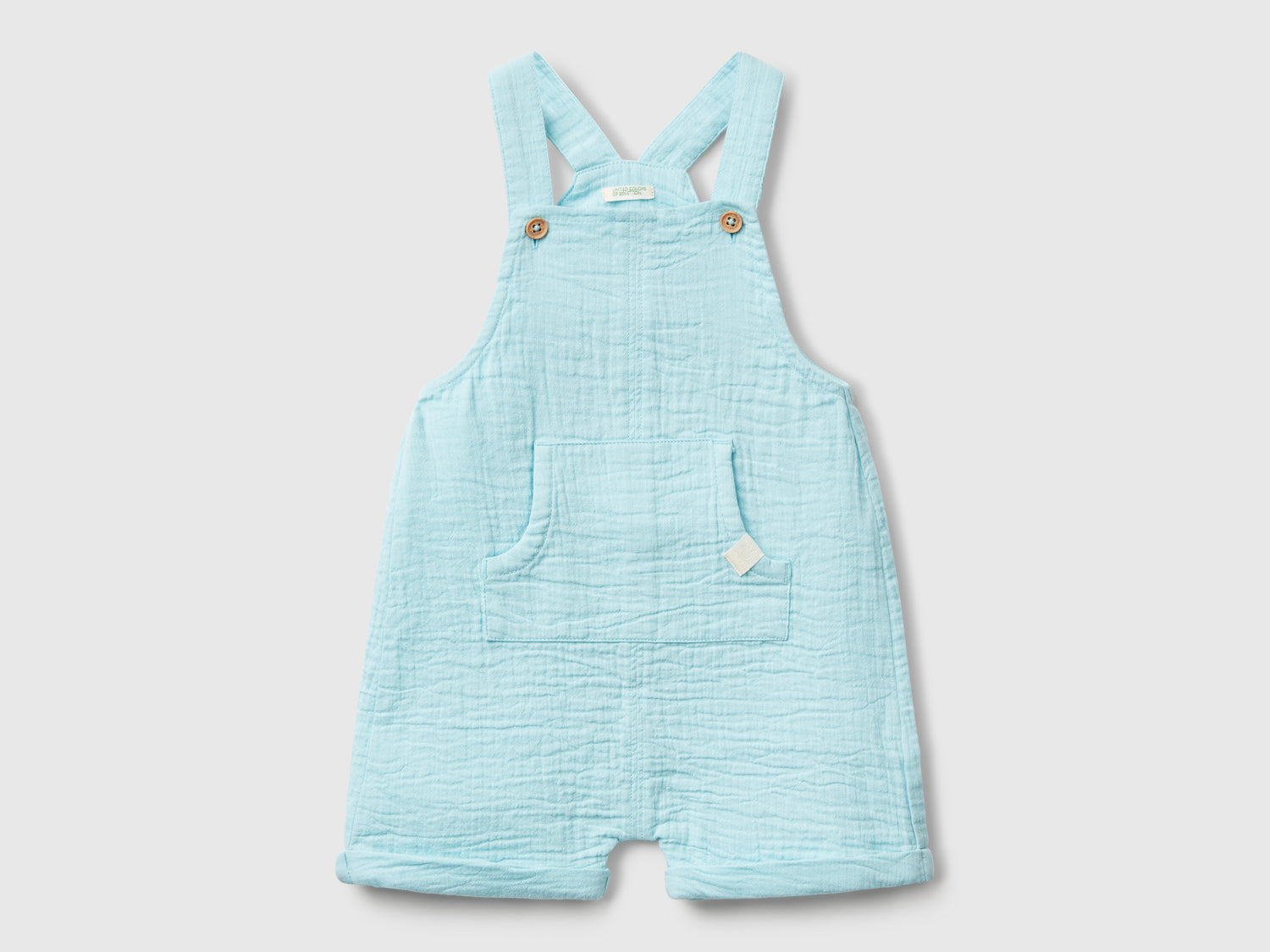 Salopette in cotone leggero da neonato azzurro | Benetton Outlet